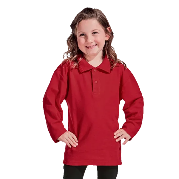175g Pique Knit Long Sleeve Golfer Kiddies