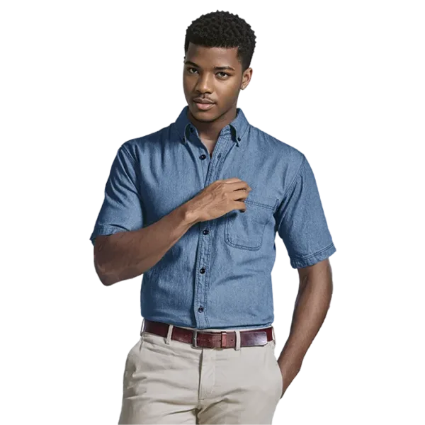 Denim Shirt Short Sleeve Mens