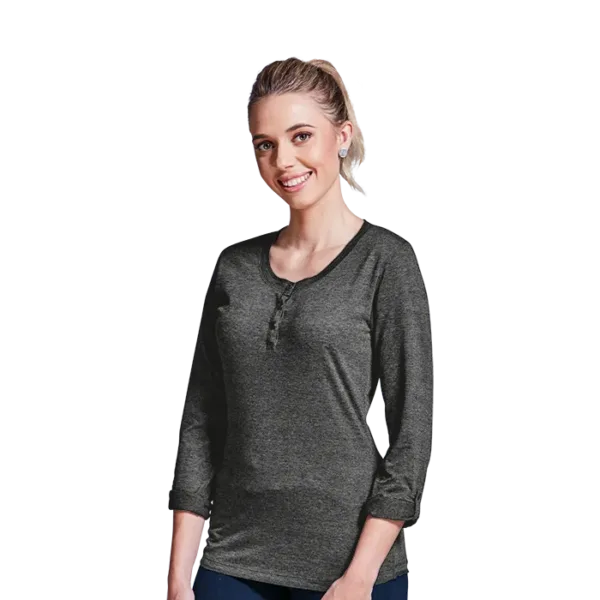 145g Henley Long Sleeve T-Shirt Ladies
