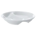 White Basics Round Divided Sauce Dish