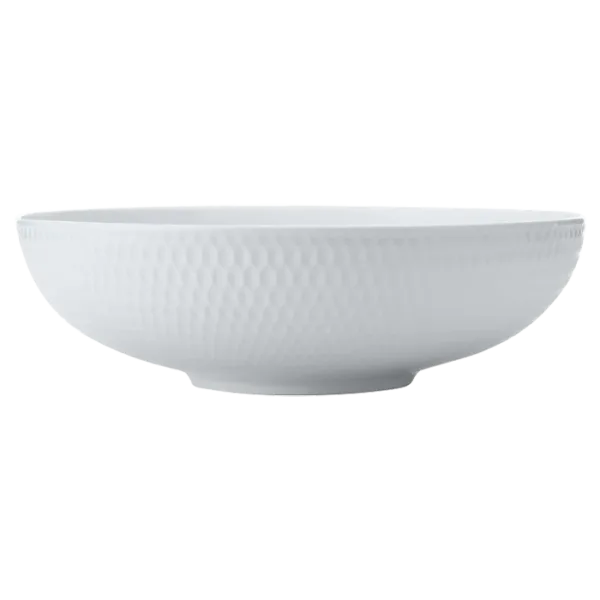 White Basics Diamonds Round Serving Bowl