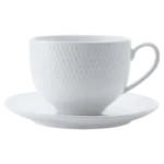 White Basics Diamonds Tea Cup and Saucer 220ml