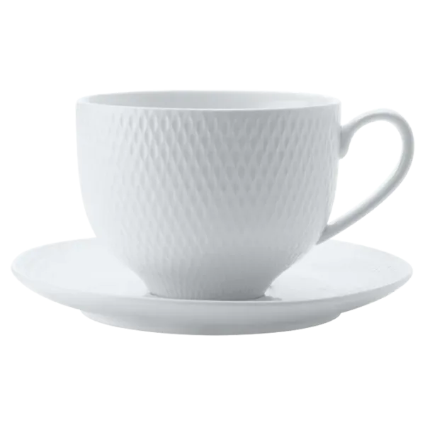 White Basics Diamonds Tea Cup and Saucer 220ml