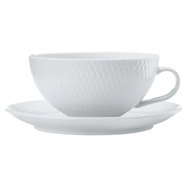 White Basics Diamonds Tea Cup and Saucer Low 250ml