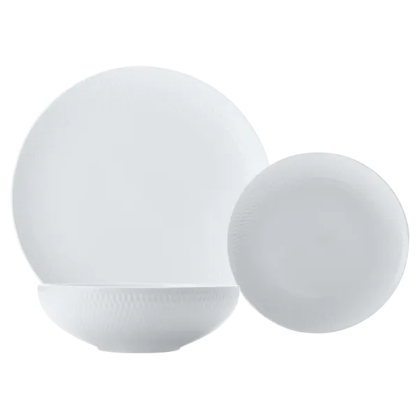 White Basics Diamonds Dinner Set 12 Piece
