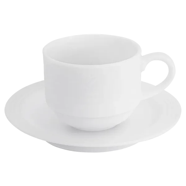 Arctic White Stackable Espresso Cup and Saucer 100ml