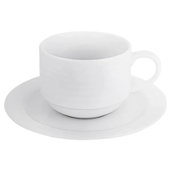 Arctic White Stackable Cup and Saucer 220ml