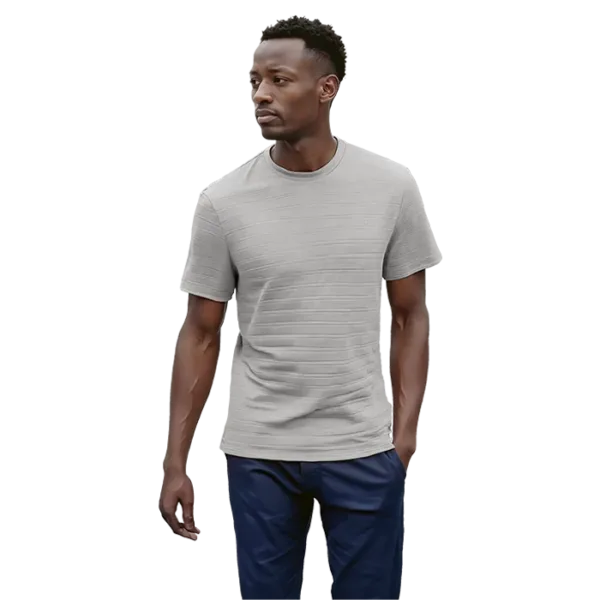 170g Pique Knit Jacquard Stripe T-Shirt