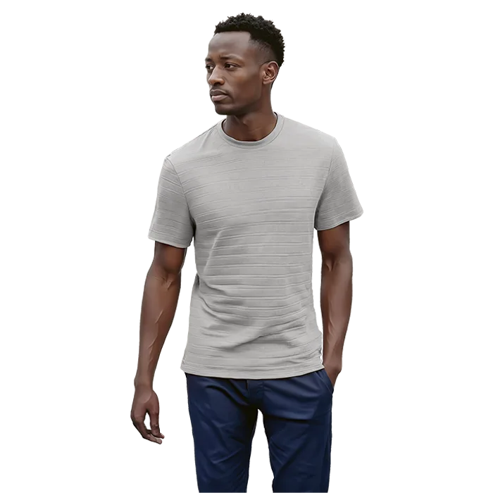 170g Pique Knit Jacquard Stripe T-Shirt