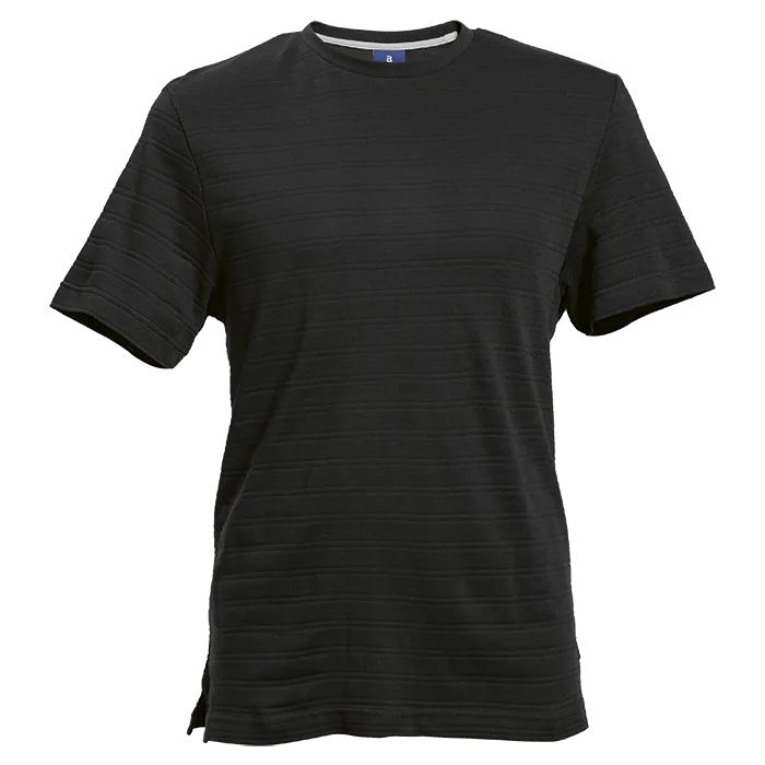 170g Pique Knit Jacquard Stripe T-Shirt - Image 2