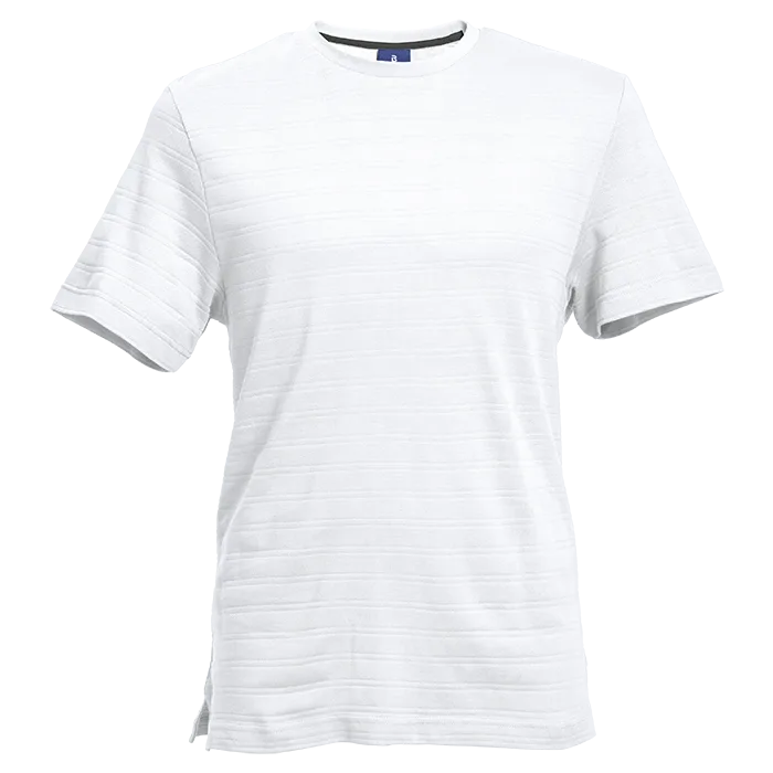 170g Pique Knit Jacquard Stripe T-Shirt - Image 3