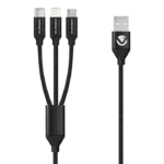 Volkano Weave Series 3-in-1 Charge Cable 1m